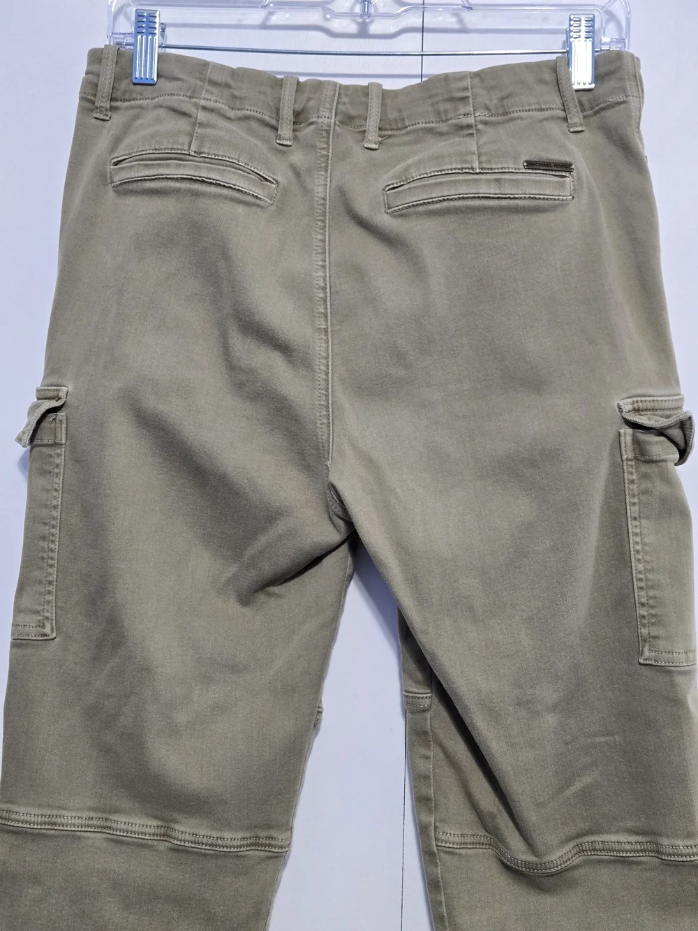Michael Kors Cargo Jogger Pants Olive Green Zip Ankle Stretch Women's 10